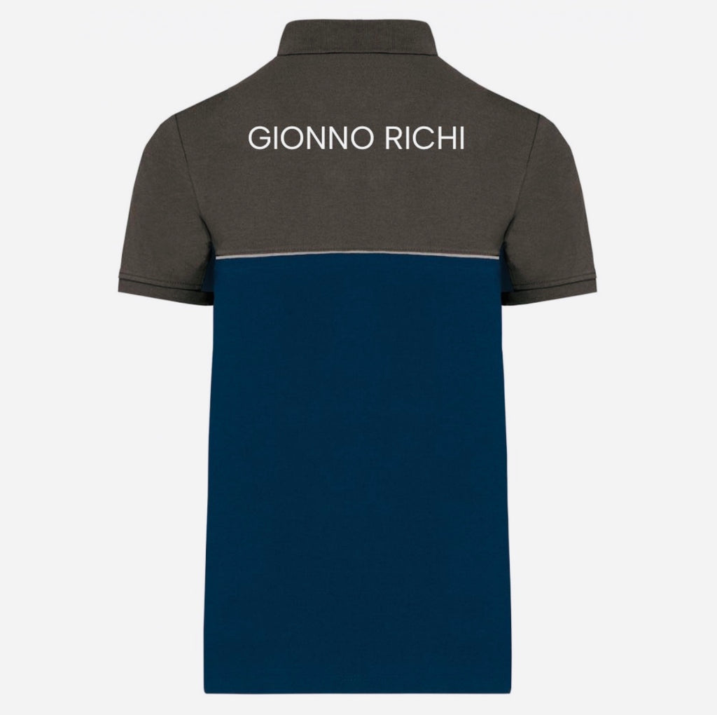 Polo avec gris et bleu foncé avec logo