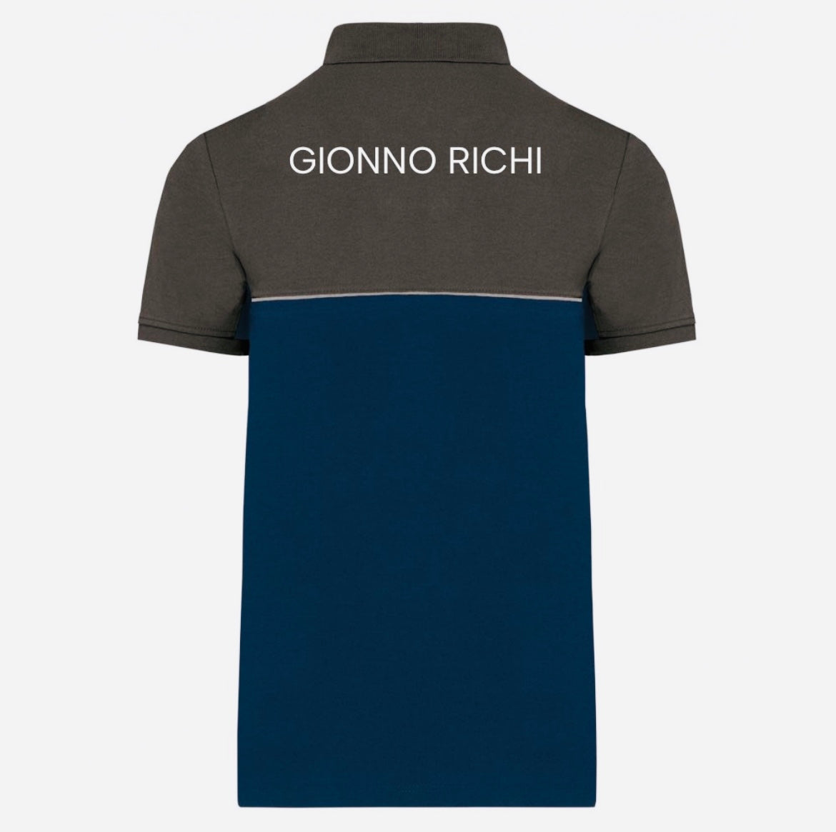 Polo avec gris et bleu foncé avec logo