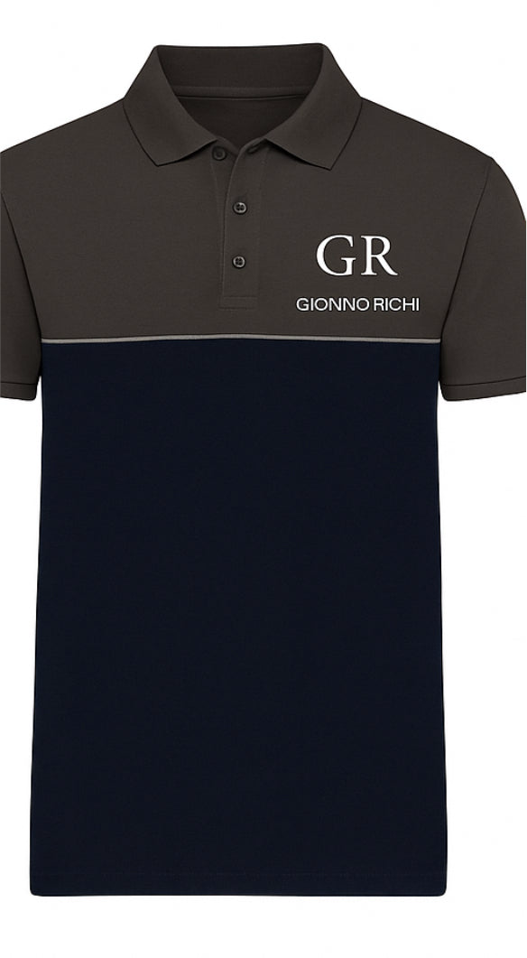 Polo avec gris et bleu foncé avec logo