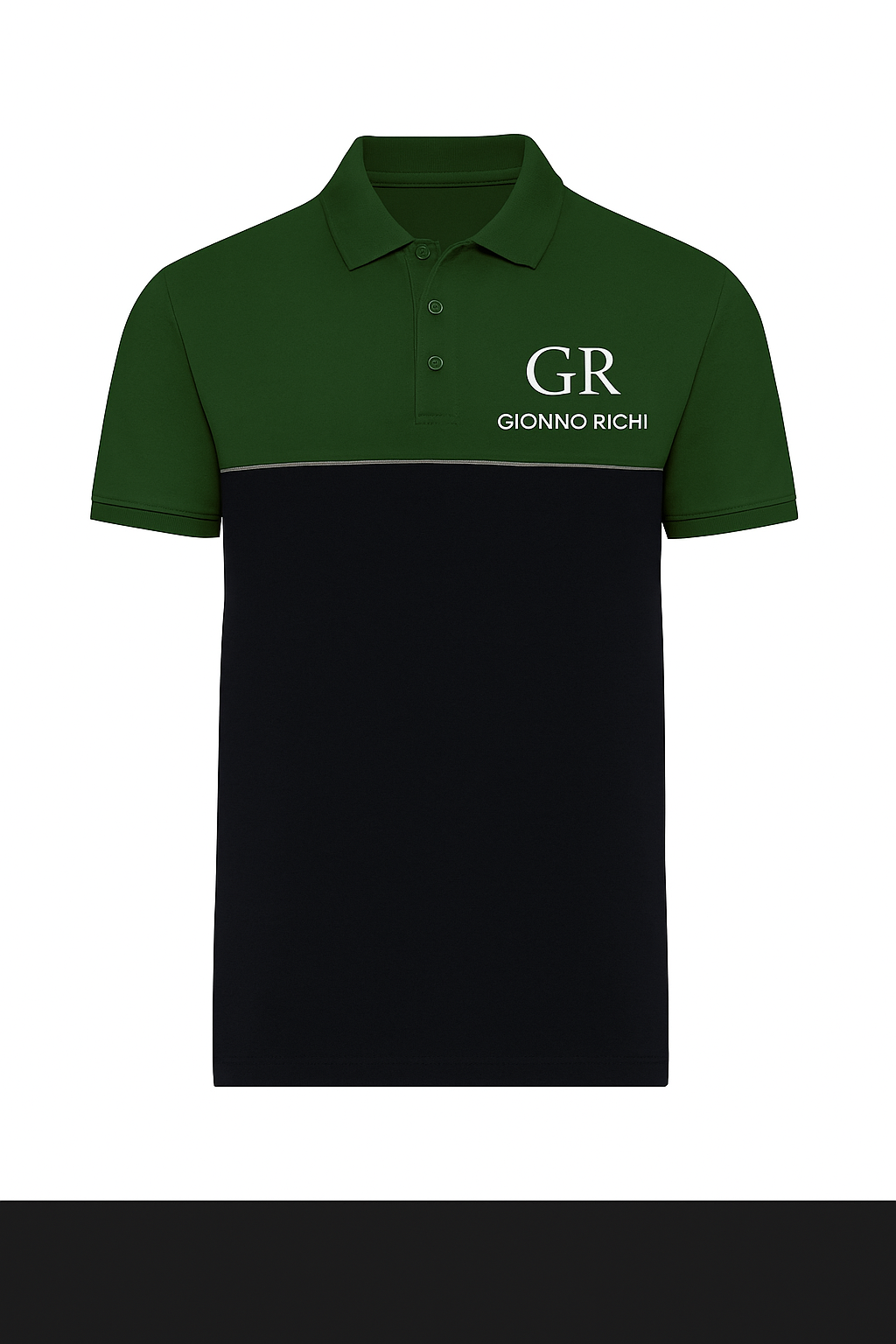 Polo «GIONNO RICHI » noir et vert avec logo